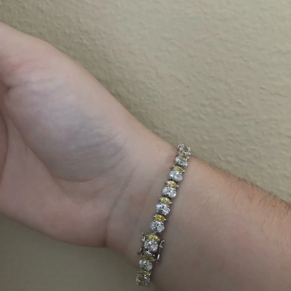 Cubic zirconia clear and yellow stone Bracelett - Picture 6 of 6